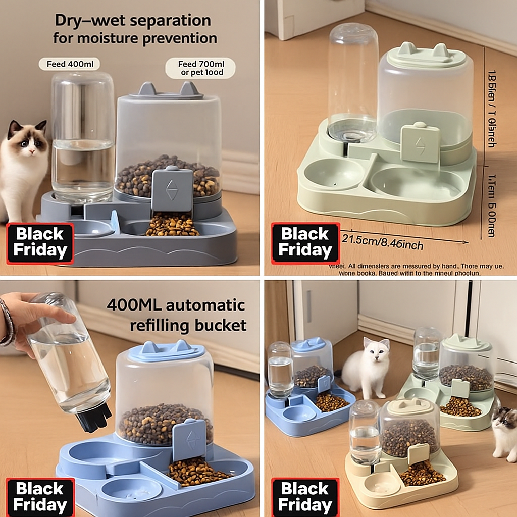 2-in-1 Automatic Pet Feeder & Water Dispenser